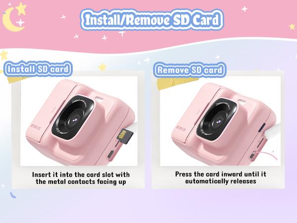 Instant Print Camera for Kids, HD Digital Camera, Christmas Birthday Gifts for Kids, Portable Toy Camera with 32GB SD Card & 3 Rolls Printing Paper,
