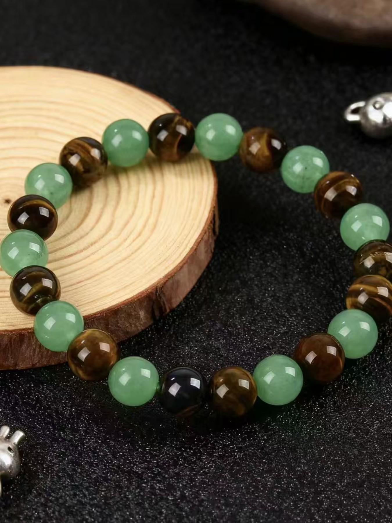 Colorblock Stone Beaded Bracelet, Fashionable Jewelry for Women & Men, Trendy All-match & Exquisite Jewelry for Birthday Gift