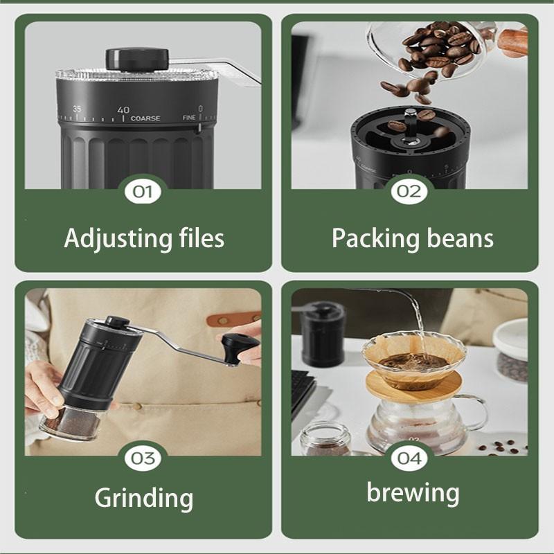 Manual Coffee Grinder, Handheld Espresso Mill, Portable Grind Machine, Ideal for Home & Office Use, Easy-To-Use Coffee Tool