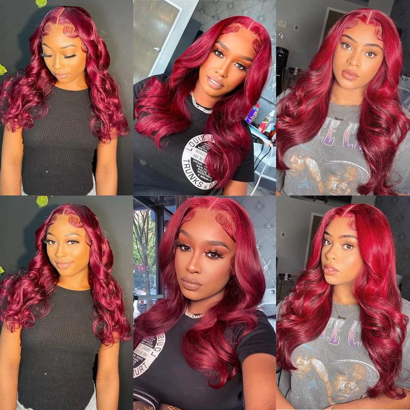 [New in] STERLY #99J Body Wave Wig 200% Density Burgundy 13x6 Full Frontal Human Hair Wigs Natural Black Front Wigs #4 Chocolate Brown Smooth Lace Wig Colored Beginner Friendly Wig #1 Jet Black Pre Plucked Pre Cut Wig