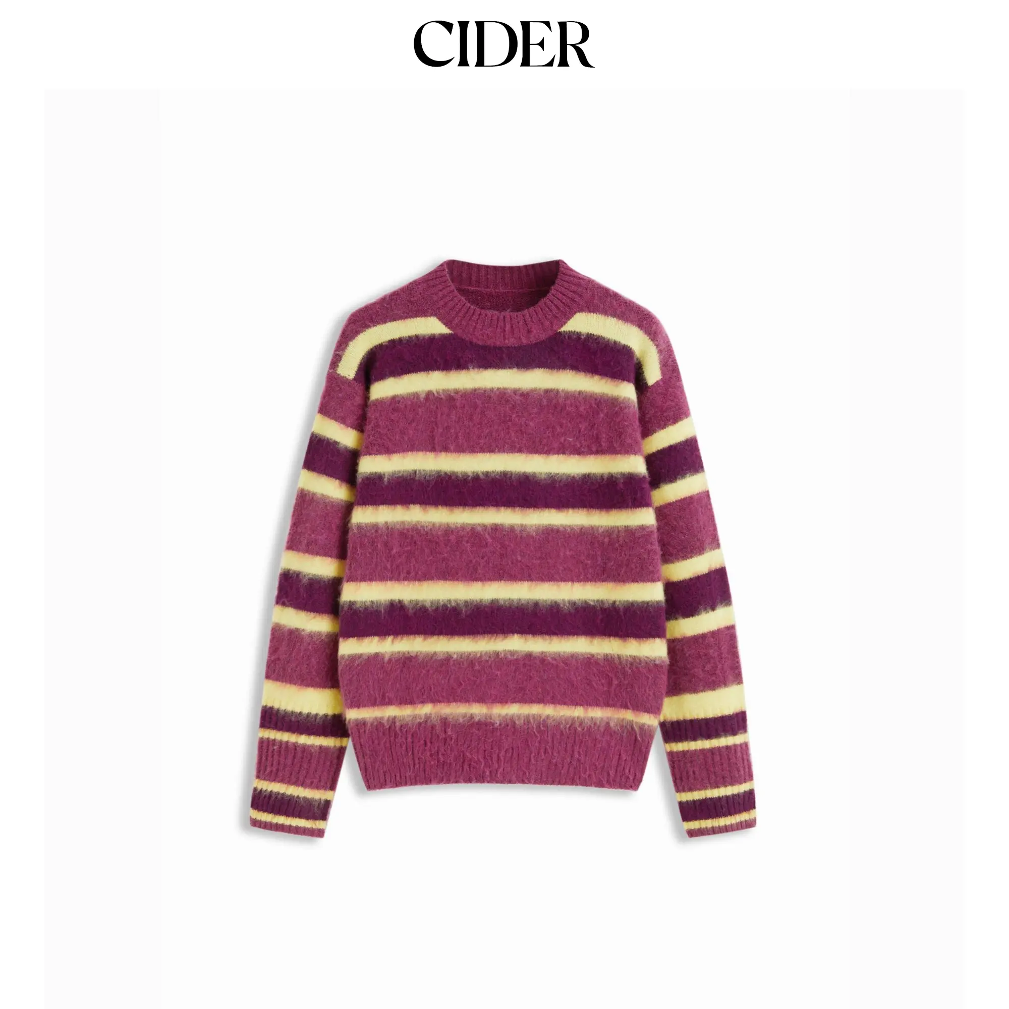 Cider Knit Wool-blend Textured Striped Colorblock Oversized Sweater