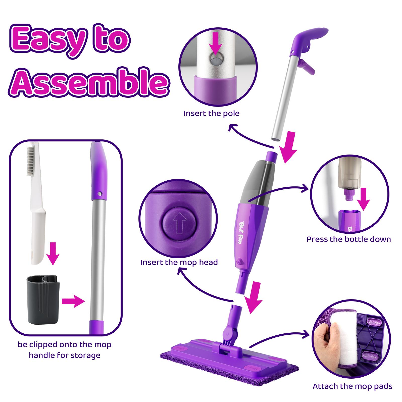 BLF Fun Spray Mop -  Cleaning Set with Real Water Sprayer - Mini Mop & Sweeper Squeeze & Spray Toy