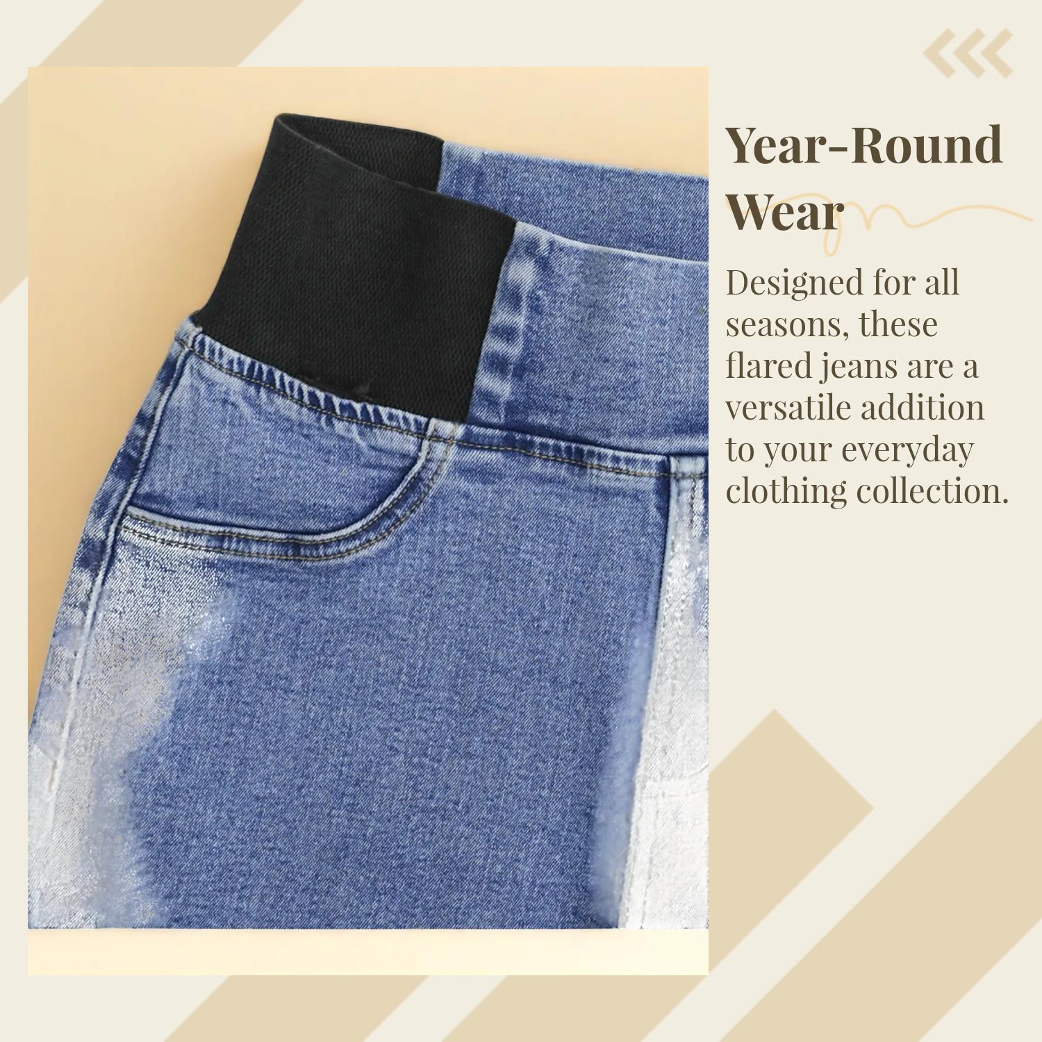 GILIPUR Y2K 2026 Women's Back Shirred Jeans, Mid - Rise Elasticity Waist Flared Jeans, With Pockets, Light Blue Washing Process, Kardashian Style, Women's Bell - Bottoms Wide - Leg Jeans, Waist - Cinching Design, Tchic Pants GILIPUR Y2K 2026 Women's Back Shirred Jeans, Mid - Rise Elasticity Waist Flared Jeans, With Pockets, Light Blue Washing Process, Kardashian Style, Women's Bell - Bottoms Wide - Leg Jeans, Waist - Cinching Design, Tchic Pants