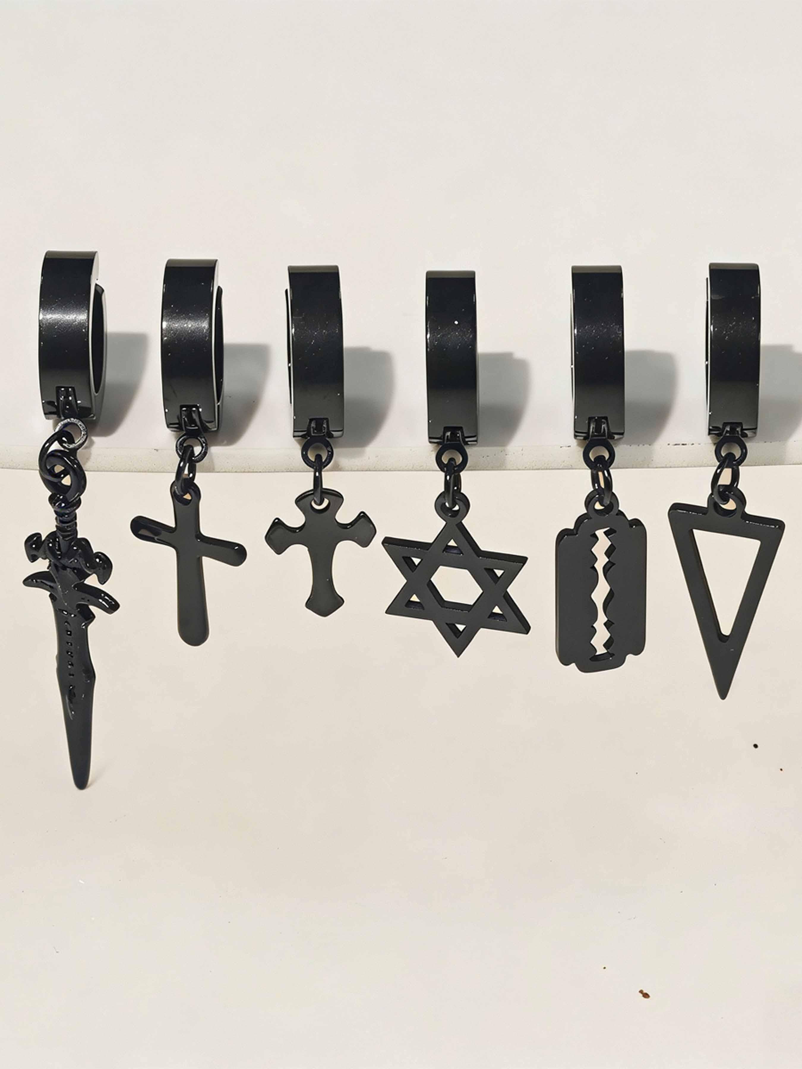 6 Pcs Ear Cuffs, Punk Style Fashion Jewelry, Unisex Design, Trendy Streetwear Accessories, Unique Gift Idea