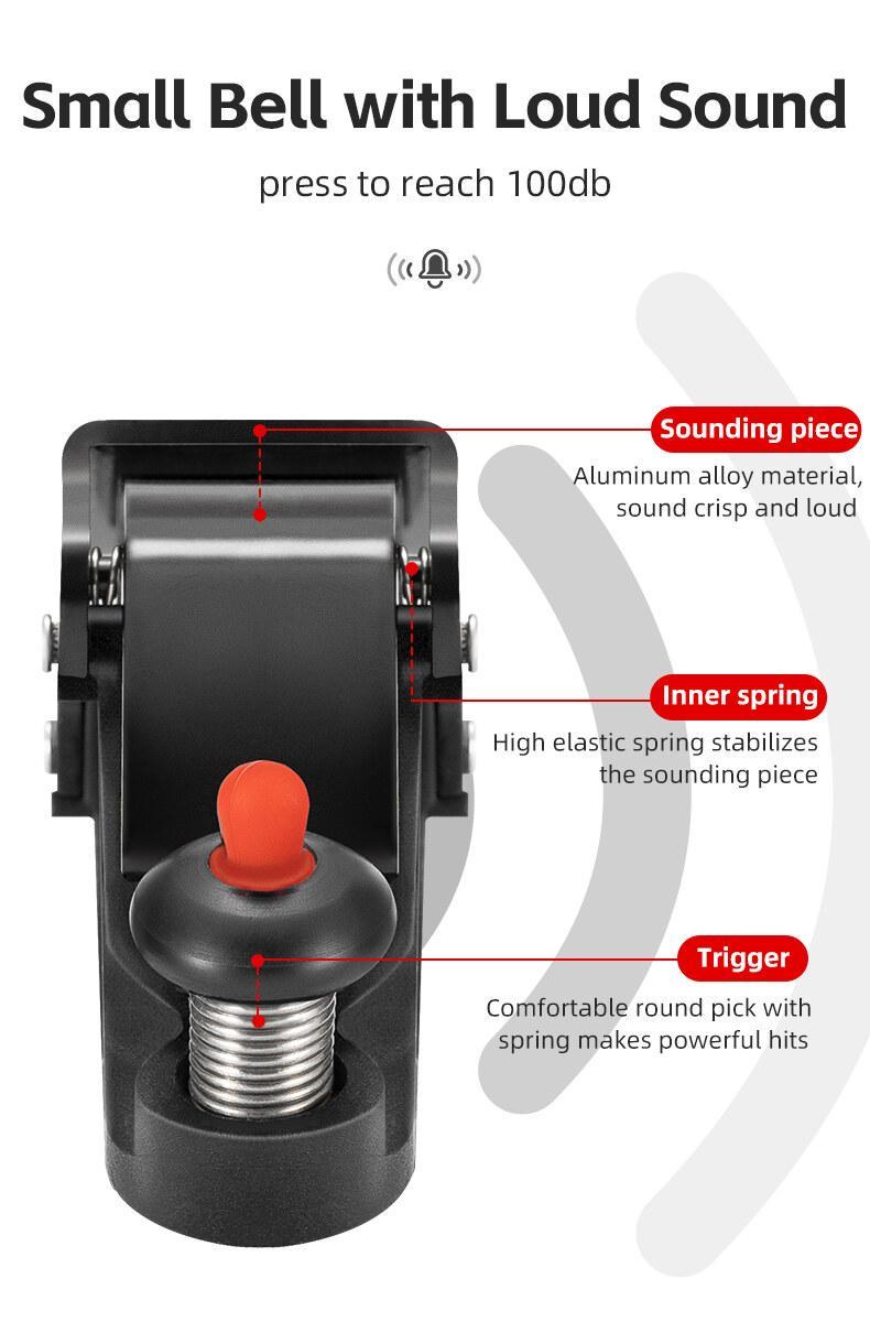 ROCKBROS Hidden Mini Size Cycling Bike Bell - Sturdy, Durable, 100+ dB Clear Long-Sound Ringer for 22.2mm Handlebars, MTB Compatible