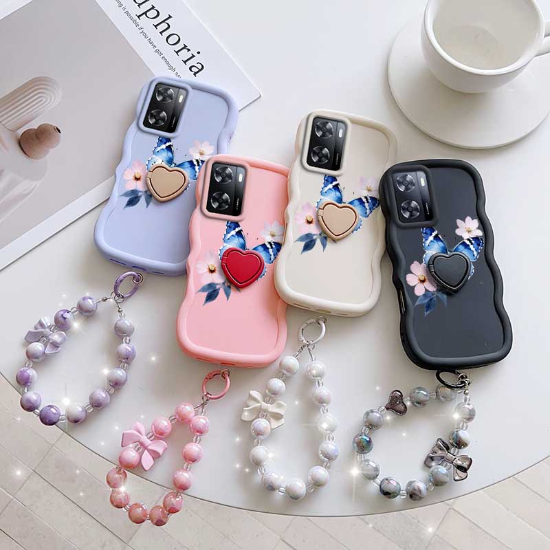 Durable For OnePlus Nord N20 SE/Nord 4/Nord CE4/Nord N300/Nord N30 SE/Nord CE 5G/Nord CE4 Lite/Nord N20 5G Cover Comfortable feel 3pcs( Beautiful butterfly  phone Case+Lanyard+Stand) Phone Case Suitable For OnePlus Nord 4 Featuring