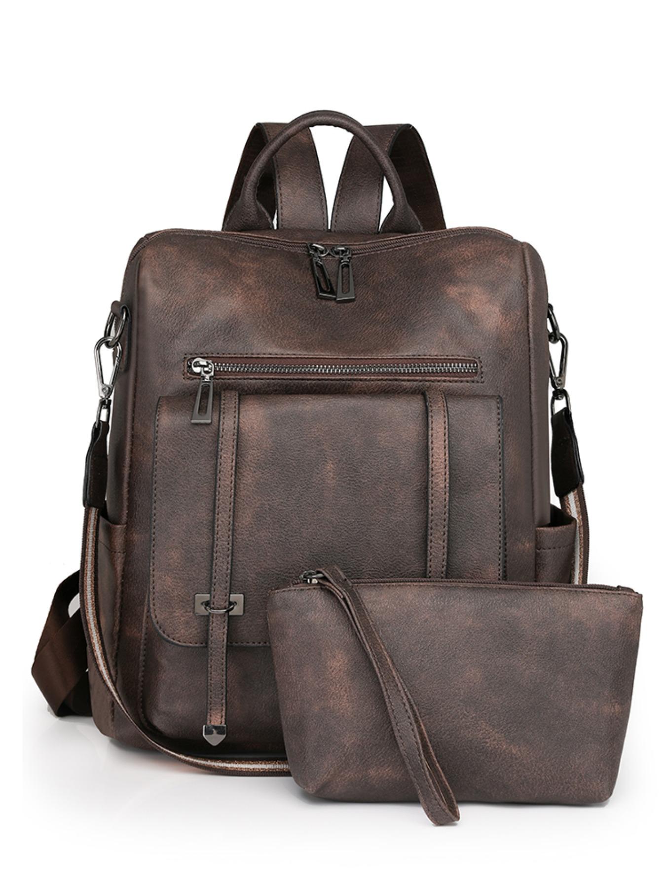 Women's Vintage Soft Leather Backpack, Multi-Functional Commuter Bag, Large Capacity Anti-Theft Handbag, Urban Fashion Accessory