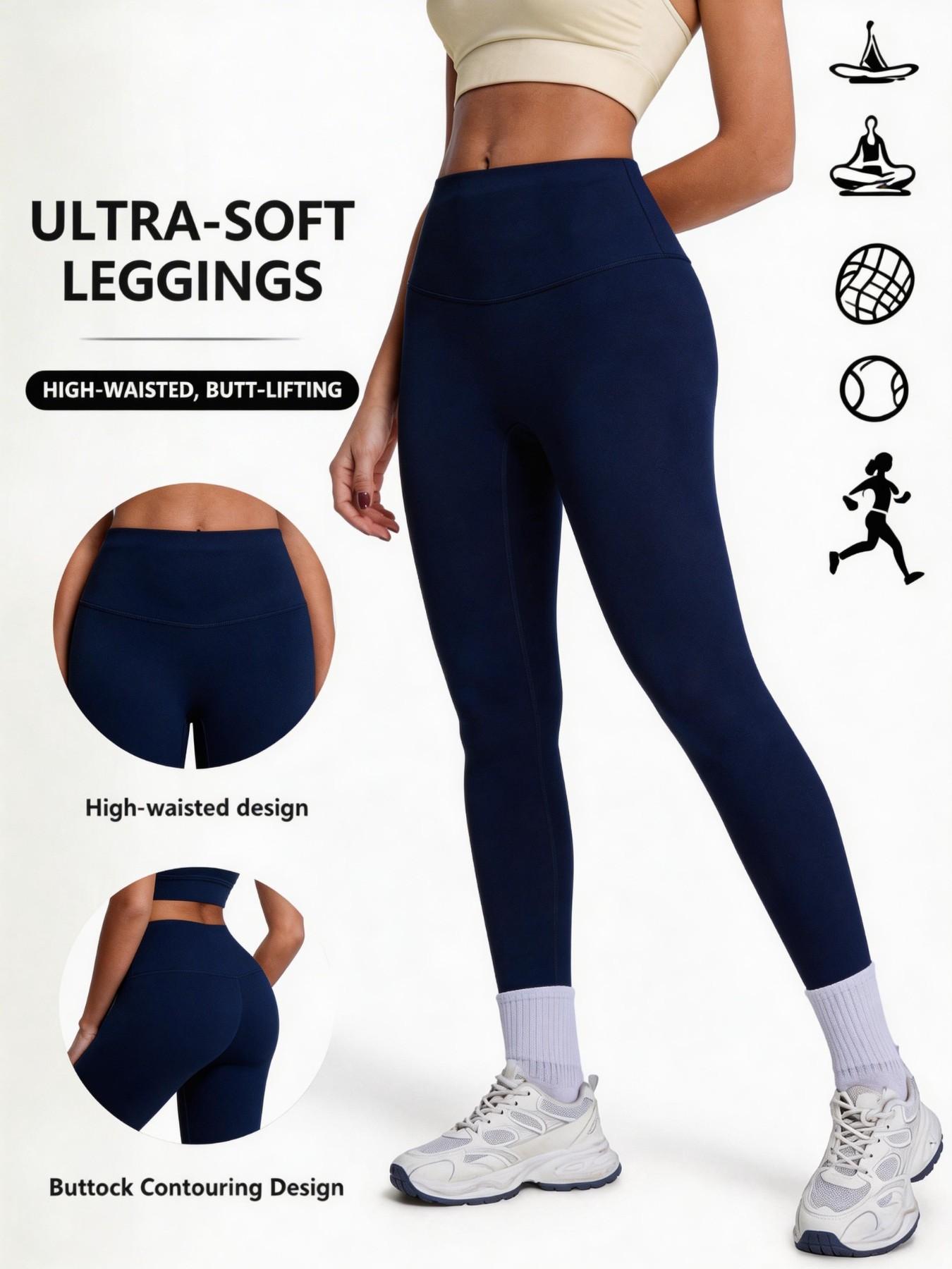 Women's High-Waist Yoga Pants, Cloud-Like Soft Tummy Control Workout Leggings, Anti-See-Through Butt Lifting Sports Long Pants, Gym Running