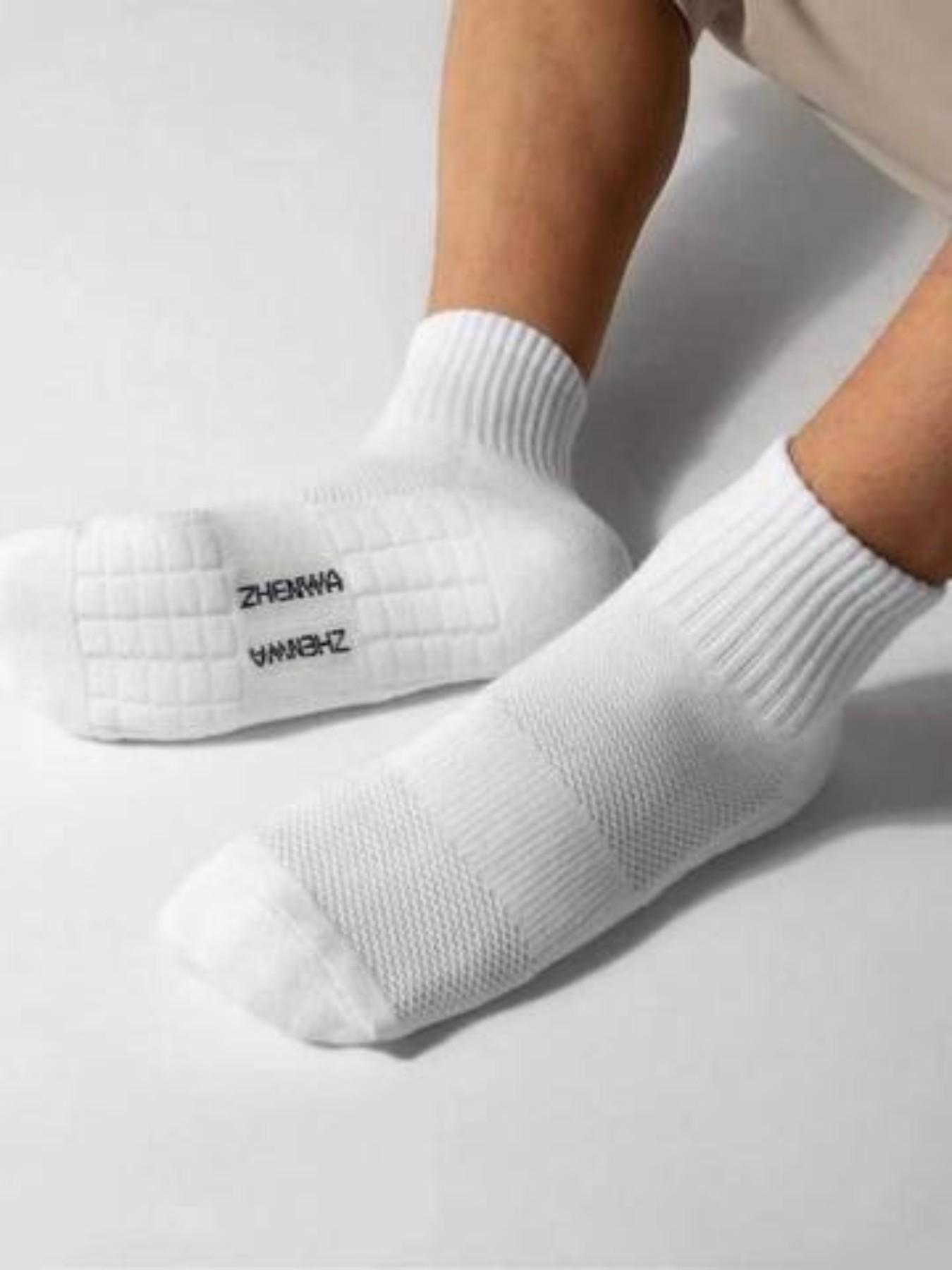 Men's Thick Towel Bottom Sports Socks, Moisture-Wicking, Comfortable, Versatile, Suitable for Tennis, Badminton, Running, Basketball, Fall Season