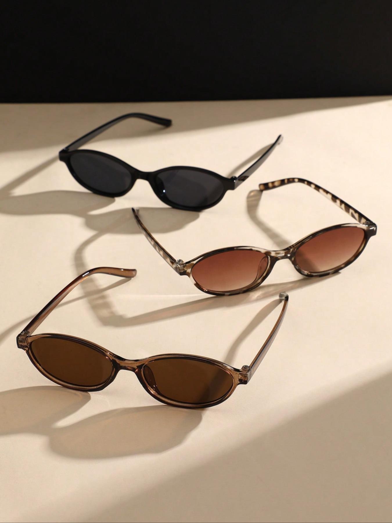 Elegant Retro Oval Sunglasses for Men & Women, Multi-Color Small Frame Shades, Perfect for Vacation, Driving, Camping, Street Photography, Classic Oval Sunglasses