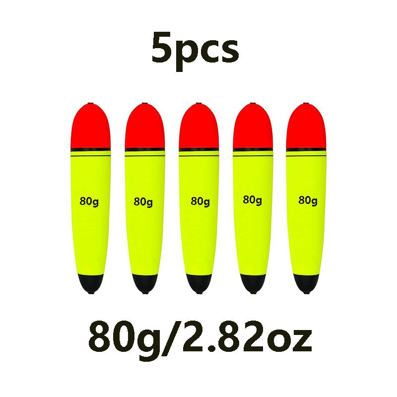 5pcs Dual Color Large Belly Floats, Sea Fishing Buoyancy Aid, Middle-Through Apo Design, Essential Angling Accessories