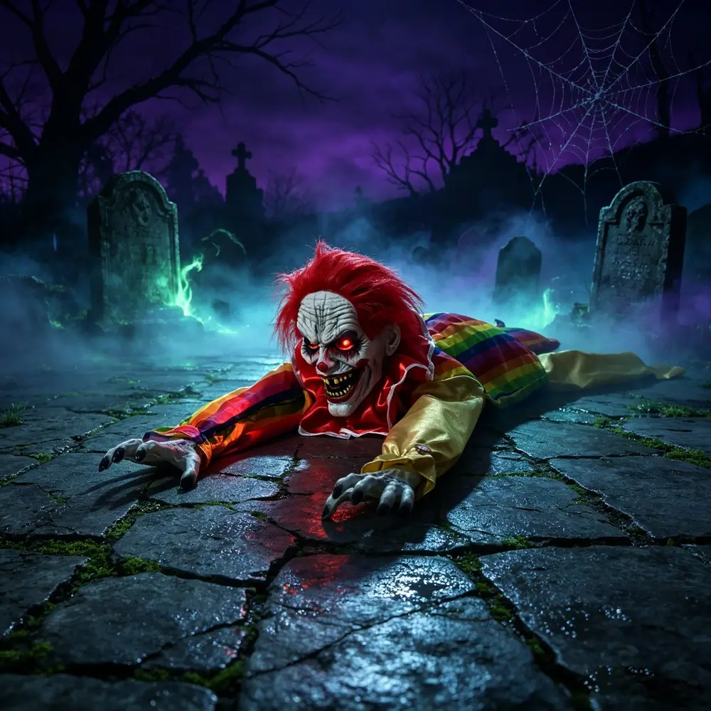 Colorful Clown Crawling Halloween Christmas Decor, Spooky Party Props, Moving Skull Witch, New Year Gift, Spooky Atmosphere, Wszs001-2000