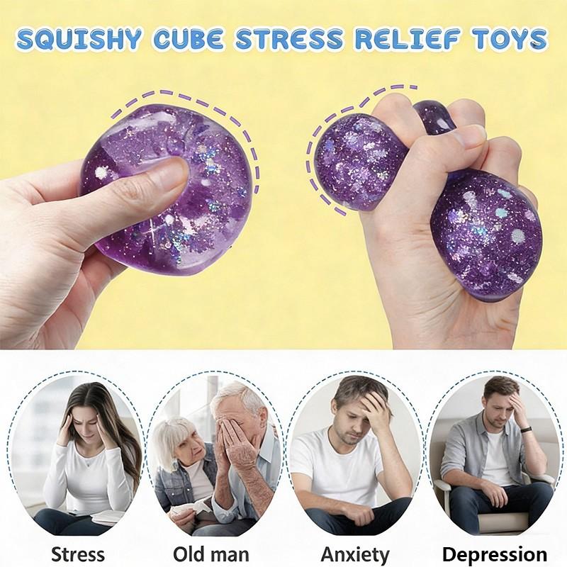Square Elastic Stress Relief Toy, Perfect for Adult Hand Squeeze Therapy, Slow Rebound Fun for Work Breaks & Relaxation, Ideal Gift for Friends & Family