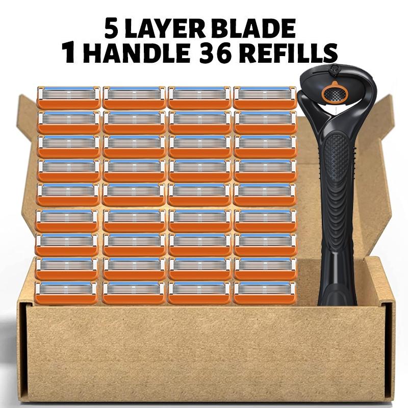 Men's manual shaver kit, blade material is safe and rust proof, easy to use and replace, high-quality material can be washed with water as a whole, classic men's shaving tool