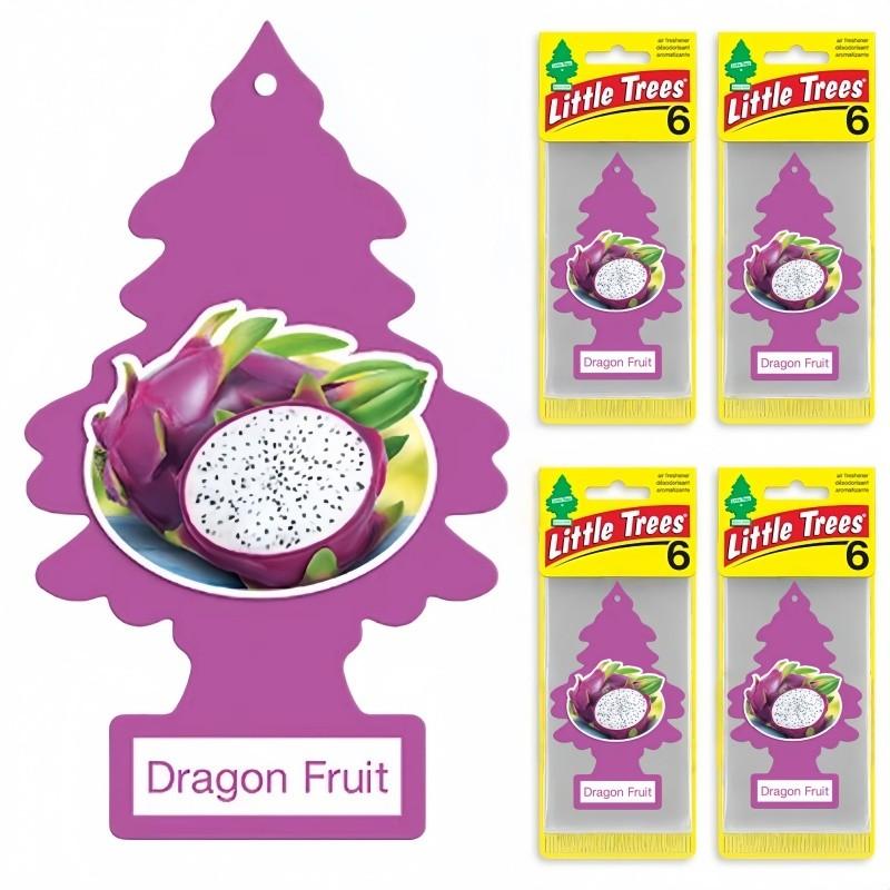 Little Trees Car Air Freshener Hanging Pendants, Car Scents, Long-Lasting Scent, Suitable for Cars and Home, Dragon Fruit Fragrance, 6 Pieces Pack