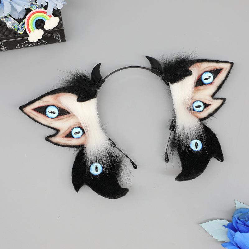 Devil Horn Design Hair Hoop, 1 Count Cute Animal Ear Design Hair Hoop, Fashion Hair Accessories for Cosplay Party Festival, Maleficent Wings, Creep Wolf Mask, Party Event Props, Party Supplies, Halloween, Animal Head Mask