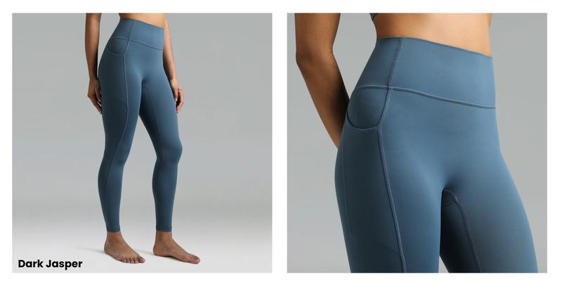 Colorfulkoala Women's High Waisted No Front Seam Workout Leggings w/Pockets 25"/28"