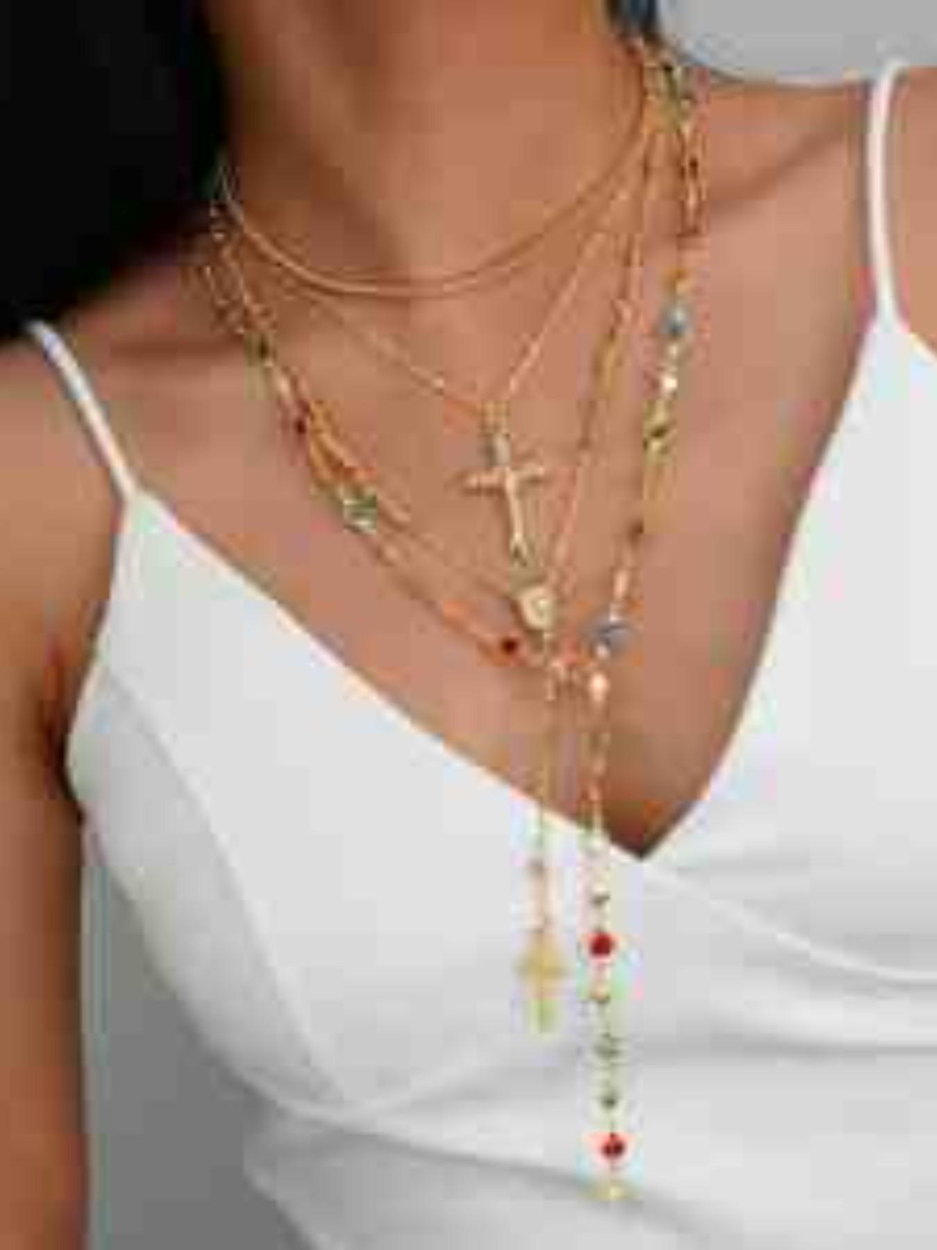 4 Piece Layered Cross Necklace Set, Y2K Gothic Punk Jewelry, Graduation Gift, Music Festival Accessory, Everyday Wear