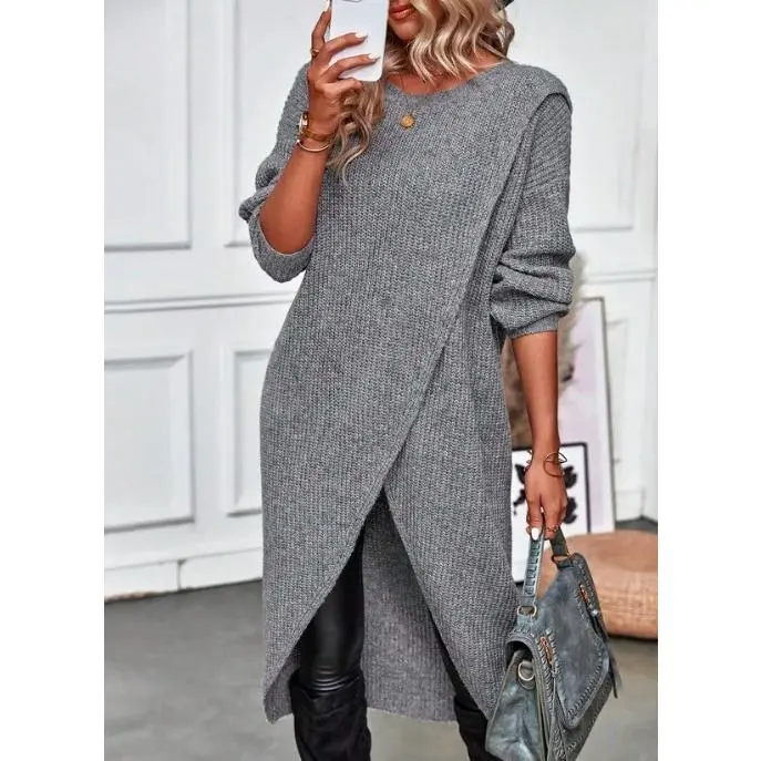 Elegant Longline Knit Duster Cardigan, Relaxed Silhouette, Versatile Open Front Outerwear