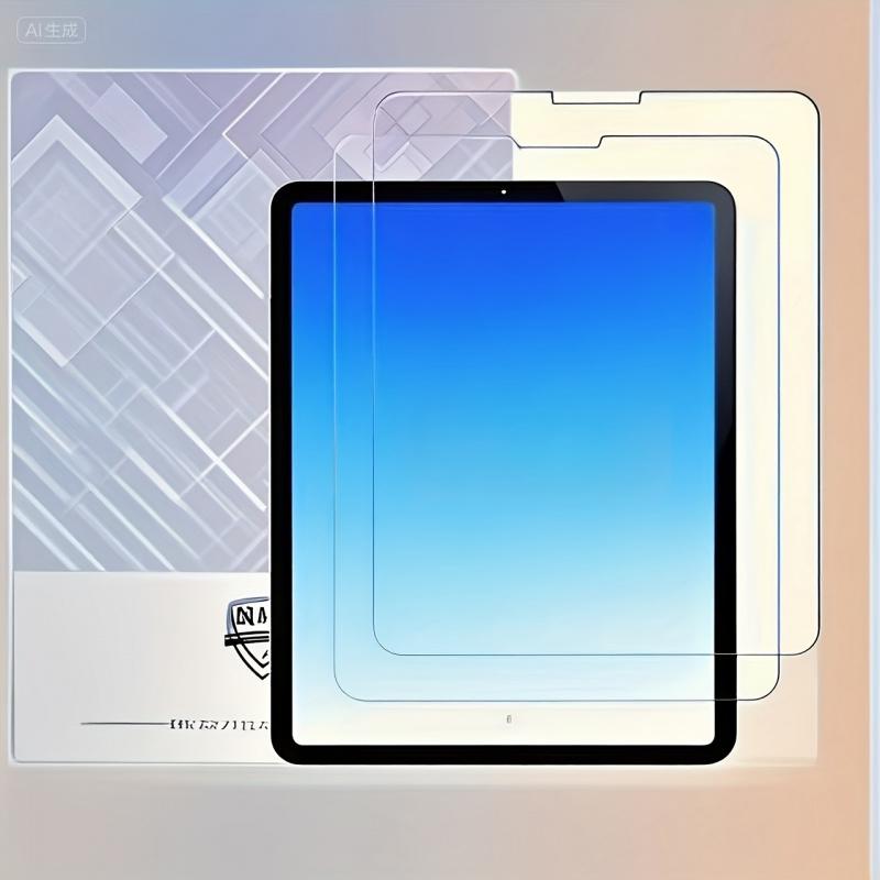 2-piece high-definition tempered glass screen protector suitable for iPad Pro 11 inches (2018-2022), scratch resistant, 9H hardness, easy to install, display screen protective cover, high-definition film, durable glass
