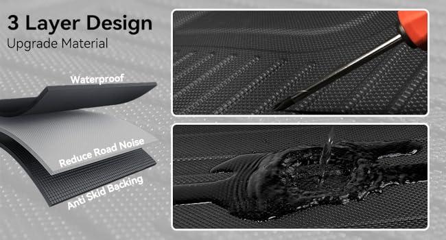 Suitable for 2019-2026 Chevy Silverado/GMC Sierra 1500 & 2500HD/3500HD Crew Cab Floor Mats - 1st & 2nd Row All Weather Liners | Heavy Duty Protection, All-Season Guard