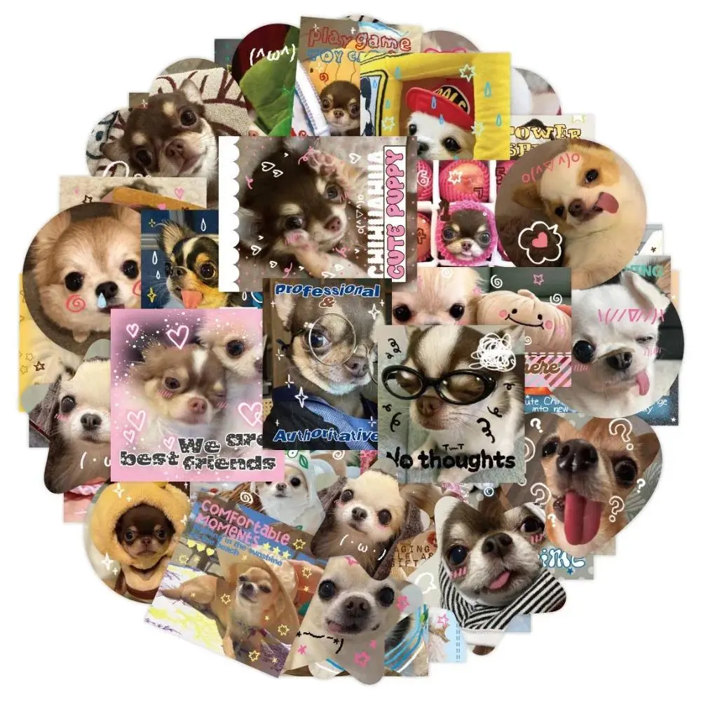 40Pcs Cute Chihuahua Dog Sticker Small Puppy Animal Decals for Notebook Decoration DIY Craft Scrapbook Journal Sticker Pack