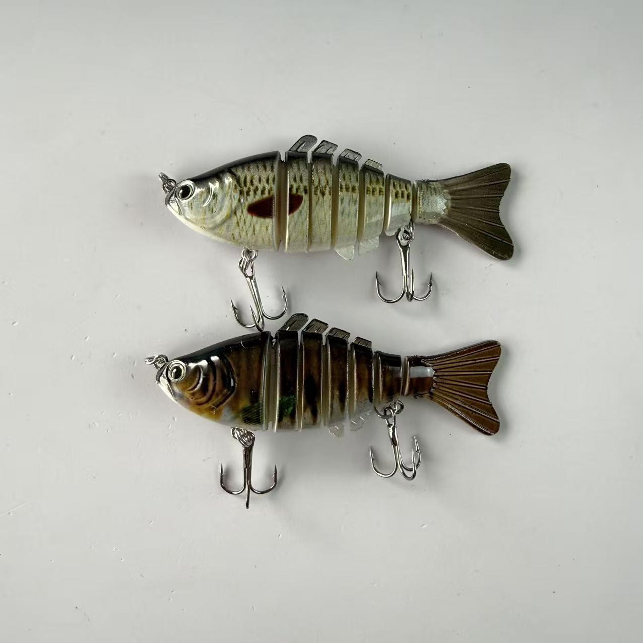 Large brand replica, popular, 2pcs, submerged simulation 7-section fish lure, fake bait, multi section hard bait for fishing, suitable for freshwater and seawater fishing accessories, fishing equipment and supplies