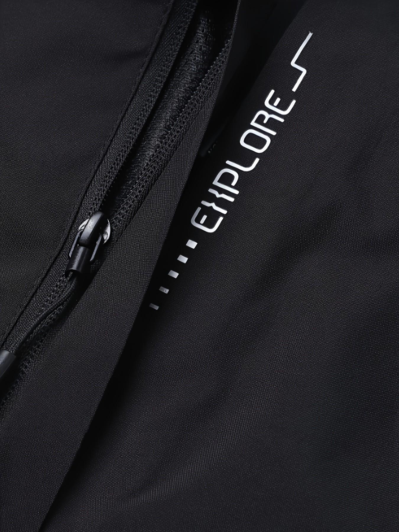 Men's Lightweight Polyester Fashion Hooded Jacket, Ellesse Print, Full Zipper Front, Casual Outdoor Spring & Fall Coat