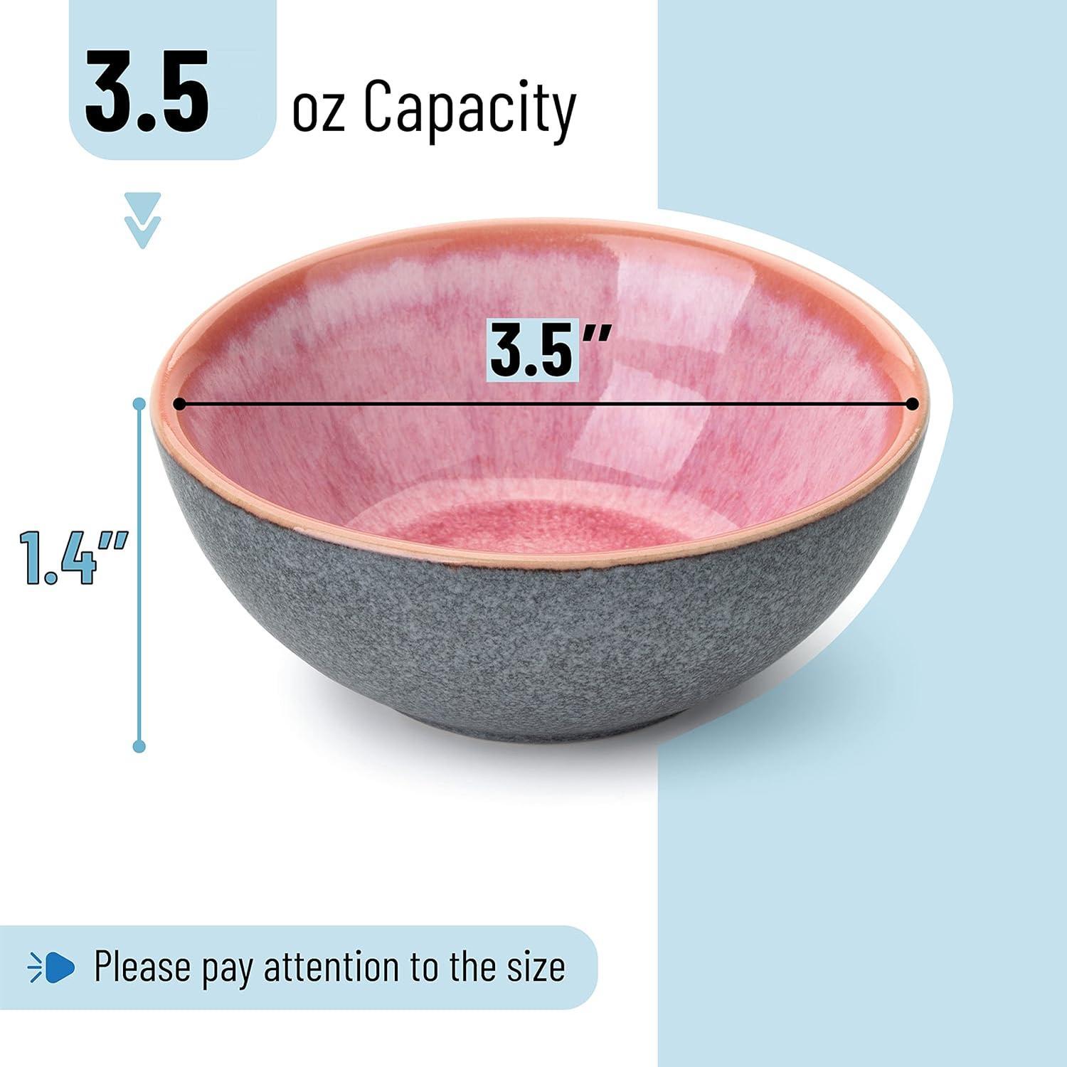 BTT- Cermic Dipping Bowls, 3.5 oz, 3.5 Inches, Soy Suce Dish Cermic, Smll Serving Bowls for Side Dishes, Condiment, Suces & Nuts, Chip-Resistnt Dishwsher & Microwve Sfe