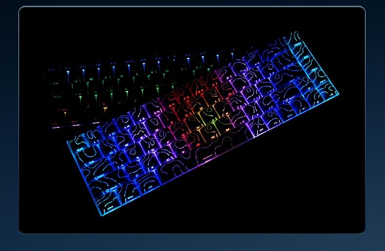 AK680 V2 wired gaming mechanical keyboard AJAZZ e-sports game specific axis ice island switch gaming player computer office compact mechanical keyboard 8K return rate RGB DIY multi scene applicability
