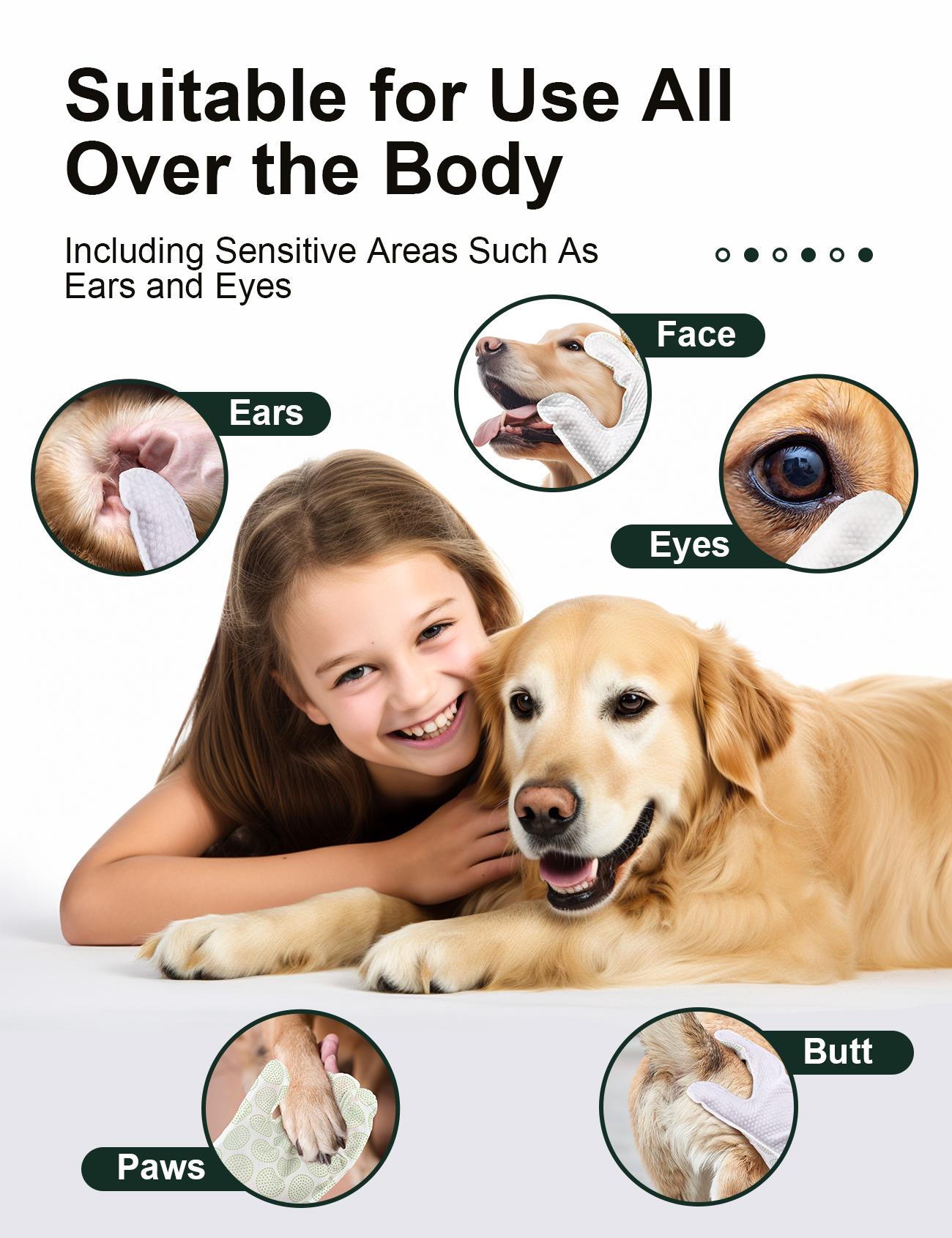 Dono Disposable Pet Grooming Glove Wipes for Dogs & Cats 18 PCS Easy Quick Cleaning Deodorizing Double-Sided Texture Hypoallergenic for Sensitive Pets Kitty Fathersdaygift