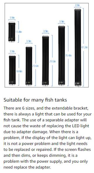 hygger Aquarium Programmable LED Light， for 12~55in Long Full Spectrum Plant Fish Tank Light with LCD Setting Display,with Timer Auto On/Off and  7 Colors, Sunrise Sunset Moon and DIY Mode，for Novices Advanced Players