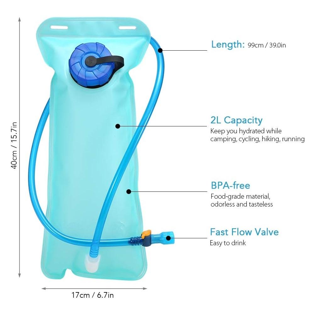 Hydration Bladder,Water Bladder Hydration Reservoir Leakproof Durable Waterproof Water Storage Bladder Bag, Bladder Replacement for Backpacks for Hiking Camping Running Cycling, Outdoor Activities