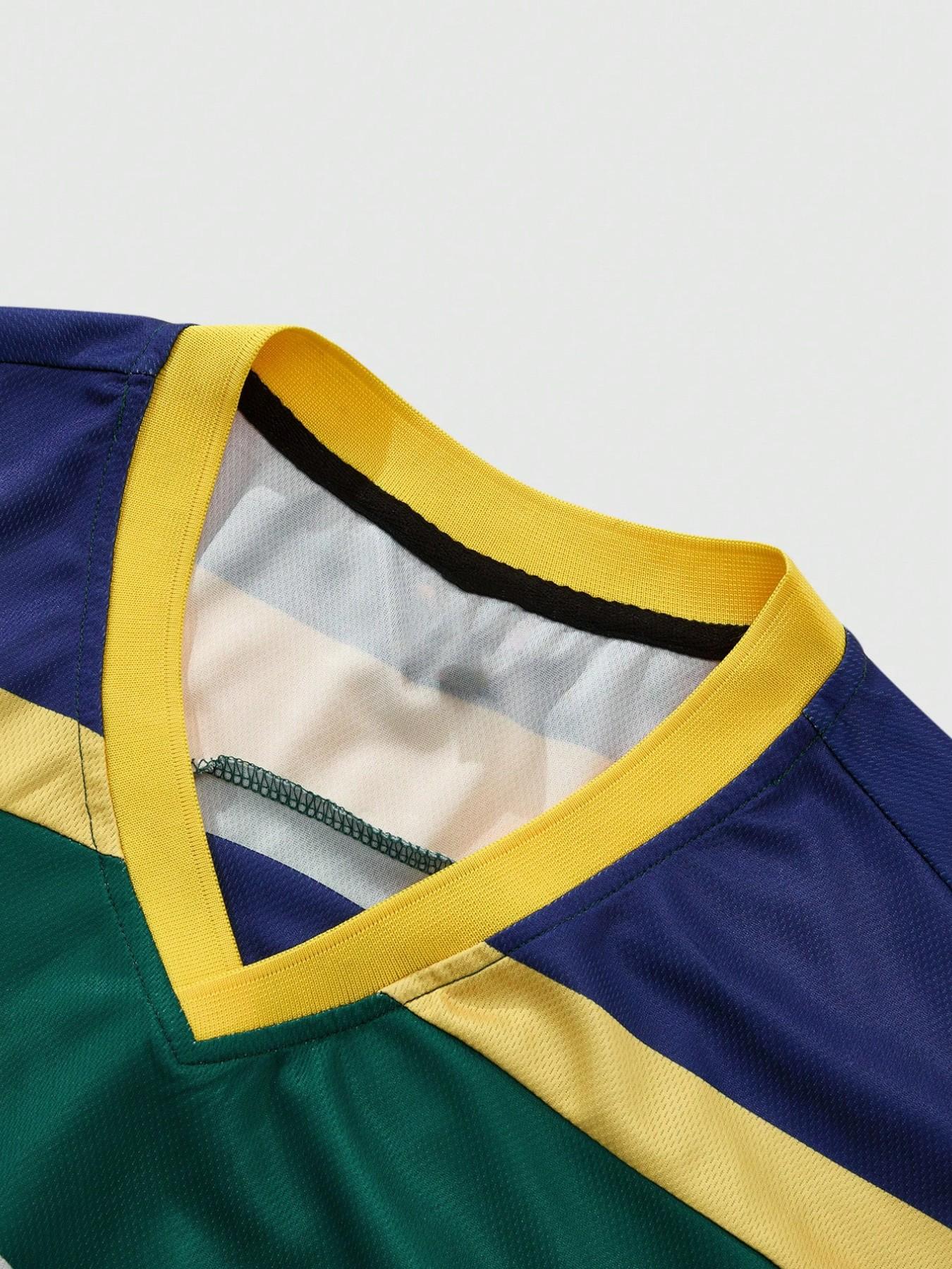 1pc Men's Vintage Blokecore Graphic Tee Brooklyn Letter Print Smooth Polyester Fabric Loose Fit Baggy Jersey Top for Summer Street Style