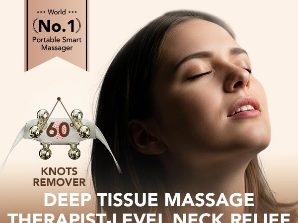 SKG Neck Massager with Heat – Deep Tissue Shiatsu, Cordless & Portable, Pain Relief for Neck & Shoulders – The Perfect Gift