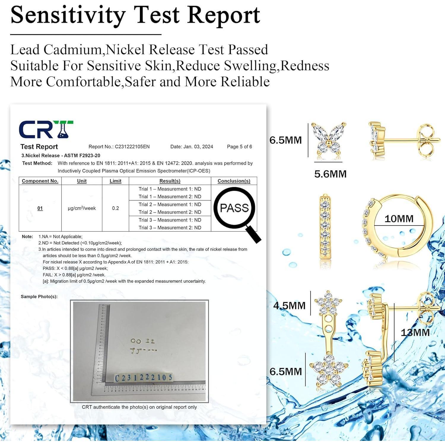 Jstyle 14K Gold Plated  Earrings for Women Earrings for Multiple Piercings Cartilage Stud Small Hoop Dainty Earrings Set Jewelry