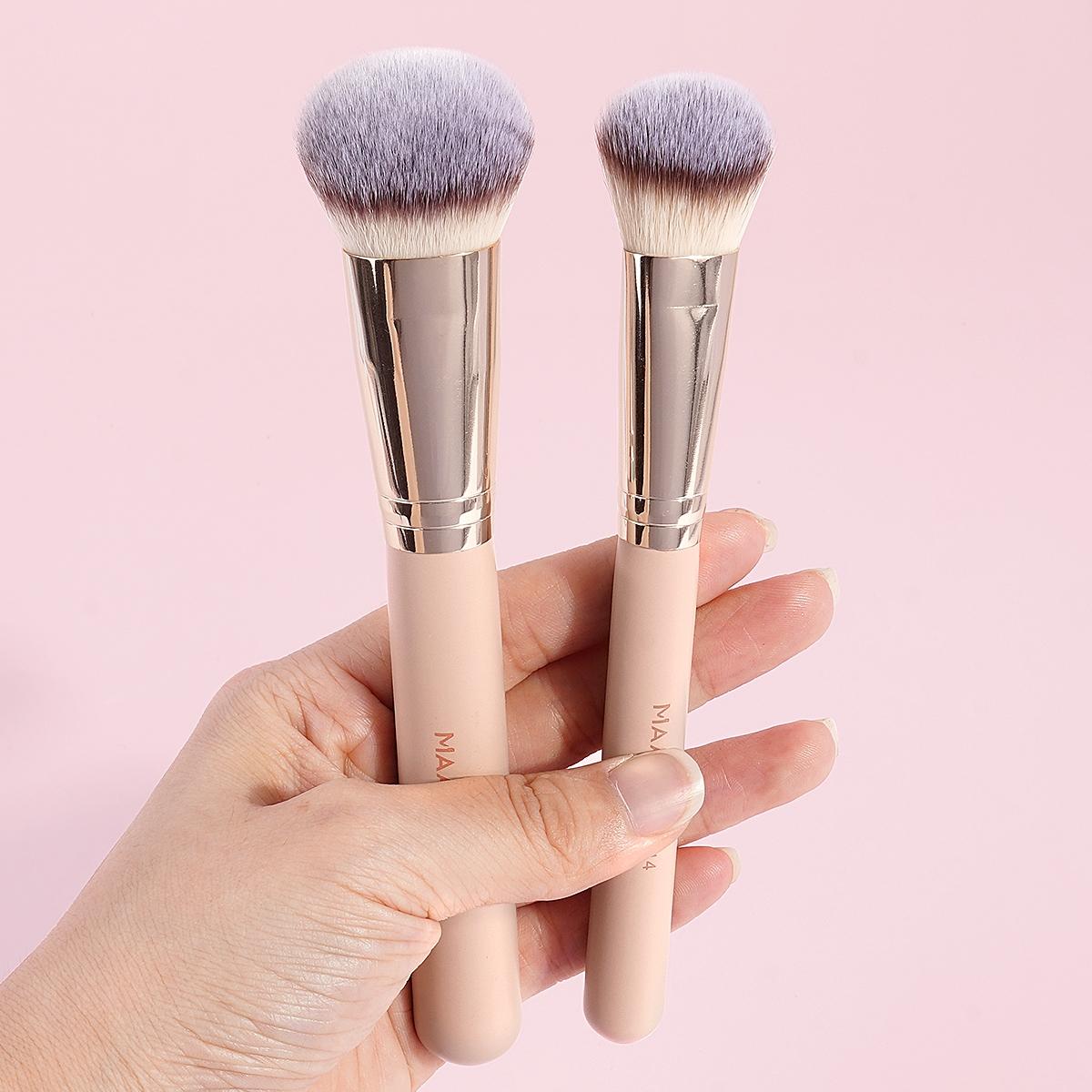 Professional Beauty Face Makeup Brush Set, 2 Counts/set Contoured Foundation Brush, Concealer Brush & Makeup Blending Brush, Multifunctional Makeup Tools, Travel Makeup Brush Set, Cosmetics, Summer Makeup