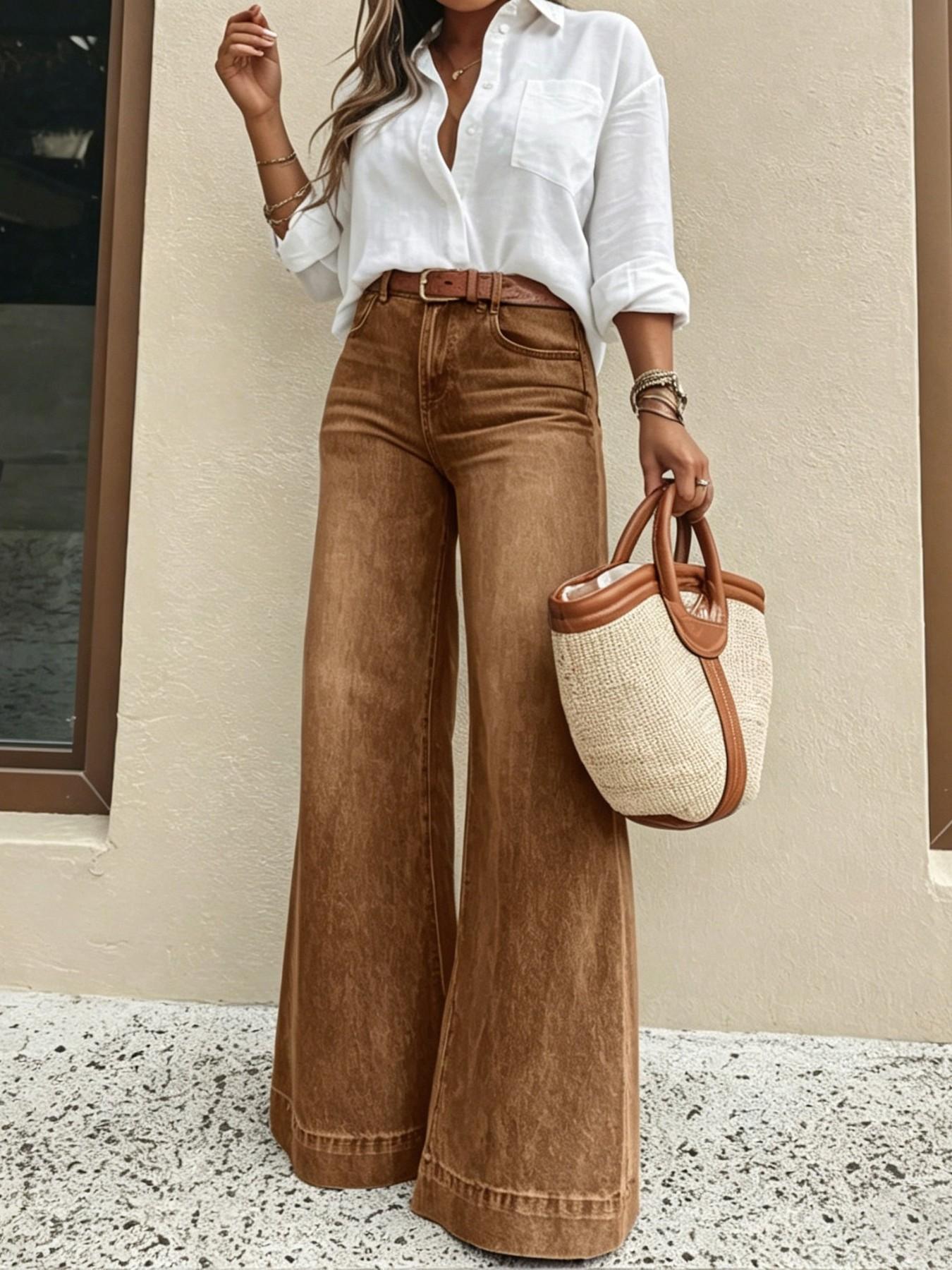 Women's loose fit denim jeans