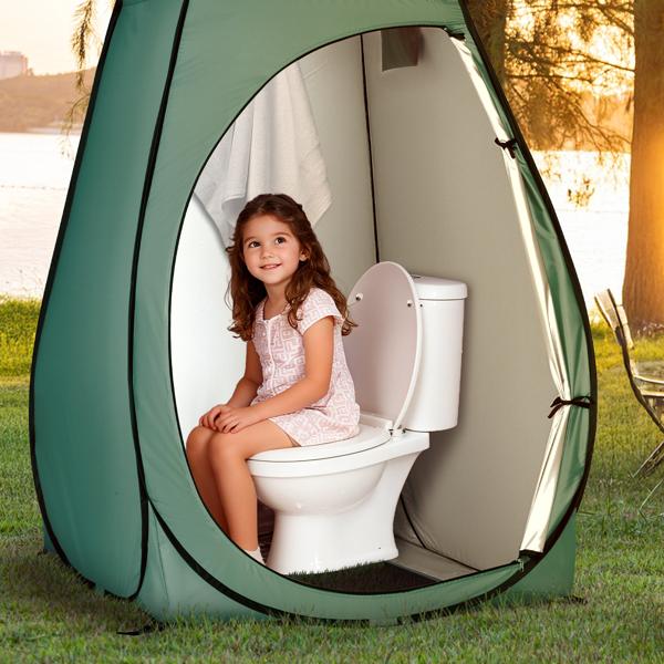 120x190cm 1-Person Pop Up Privacy Shelter Tent, Portable Outdoor Changing Room & Shower Toilet Tent, Lightweight Steel Wire Frame, Compact Fold, Built-In Storage Pocket, No Floor (for Hiking Camping Outdoor Showers)