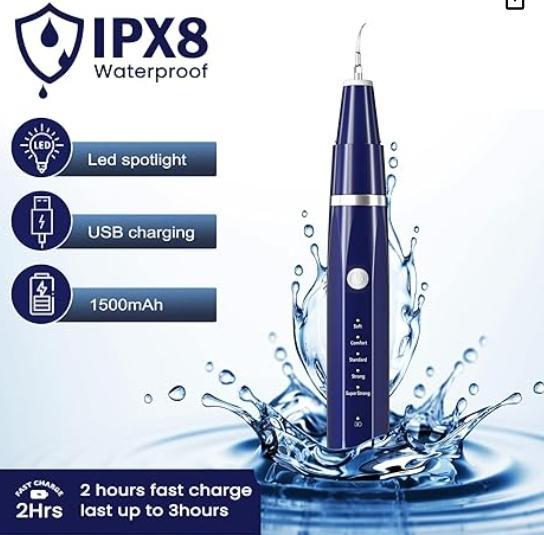 Stop struggling with food stuck in teeth! This sonic cleaner removes plaque in 30 seconds! From yellow stains to sparkling white! Cleansing Oral Removable Multicolor Kit Water Proof Jyq-01-Prilotte Store01