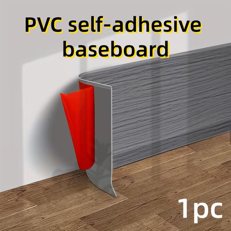 8cmx2meters PVC self-adhesive baseboard, Door Edges and Baseboard Decorative Strip, Self-adhesive with Wider Edges, Peel-and-stick Floor Trim with Removable Backing