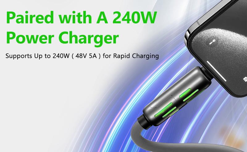 4-in-1 USB Charging Cable, 240W Multi Fast Charging Cable, Multi USBC Charger Combo Metal Ports for Phone 15/14/13 Pro Max Laptop Multi Device Charging