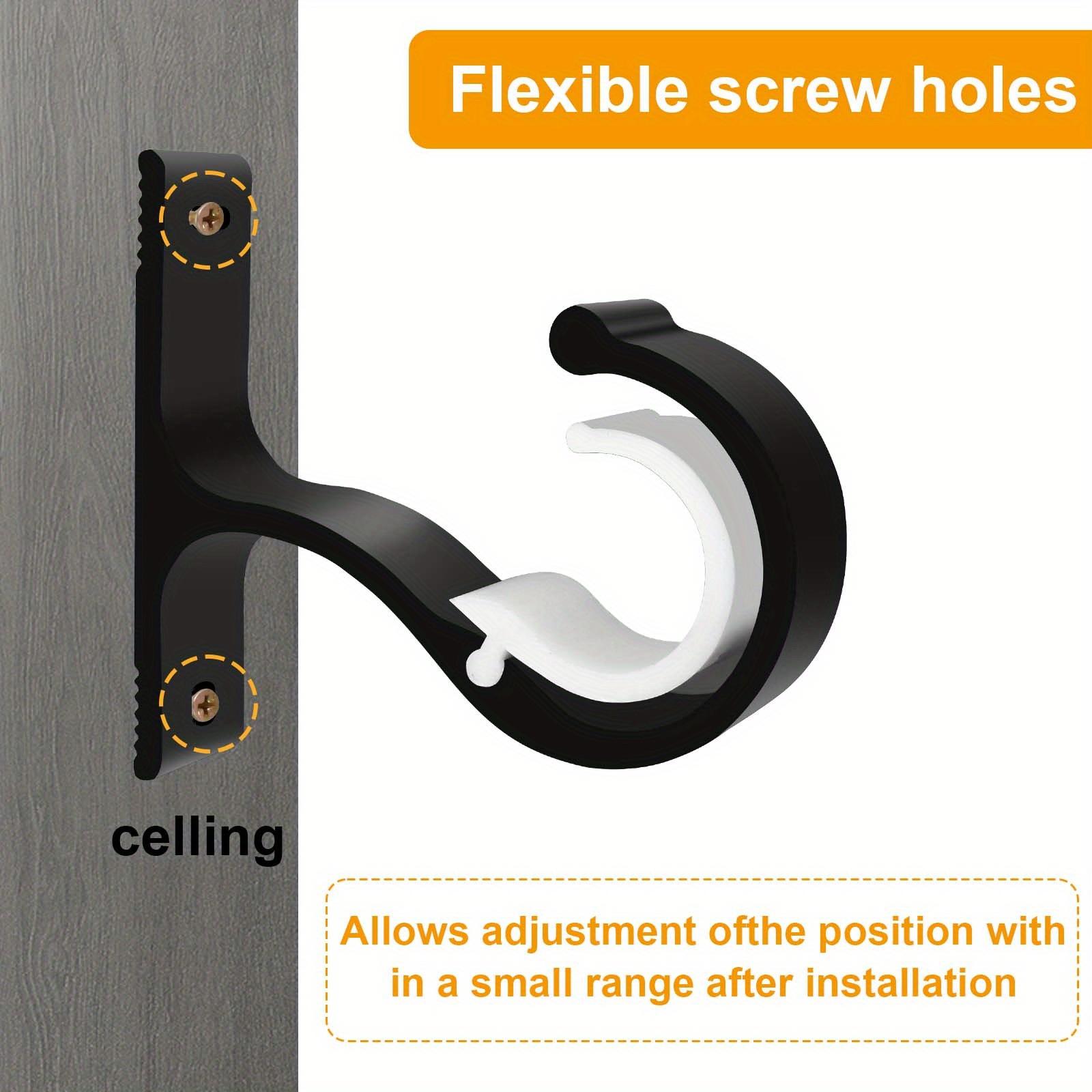 2pcs curtain rod hook brackets, can support wall-mounted shower curtains, used for hanging curtains, clothes rods, and shower rods