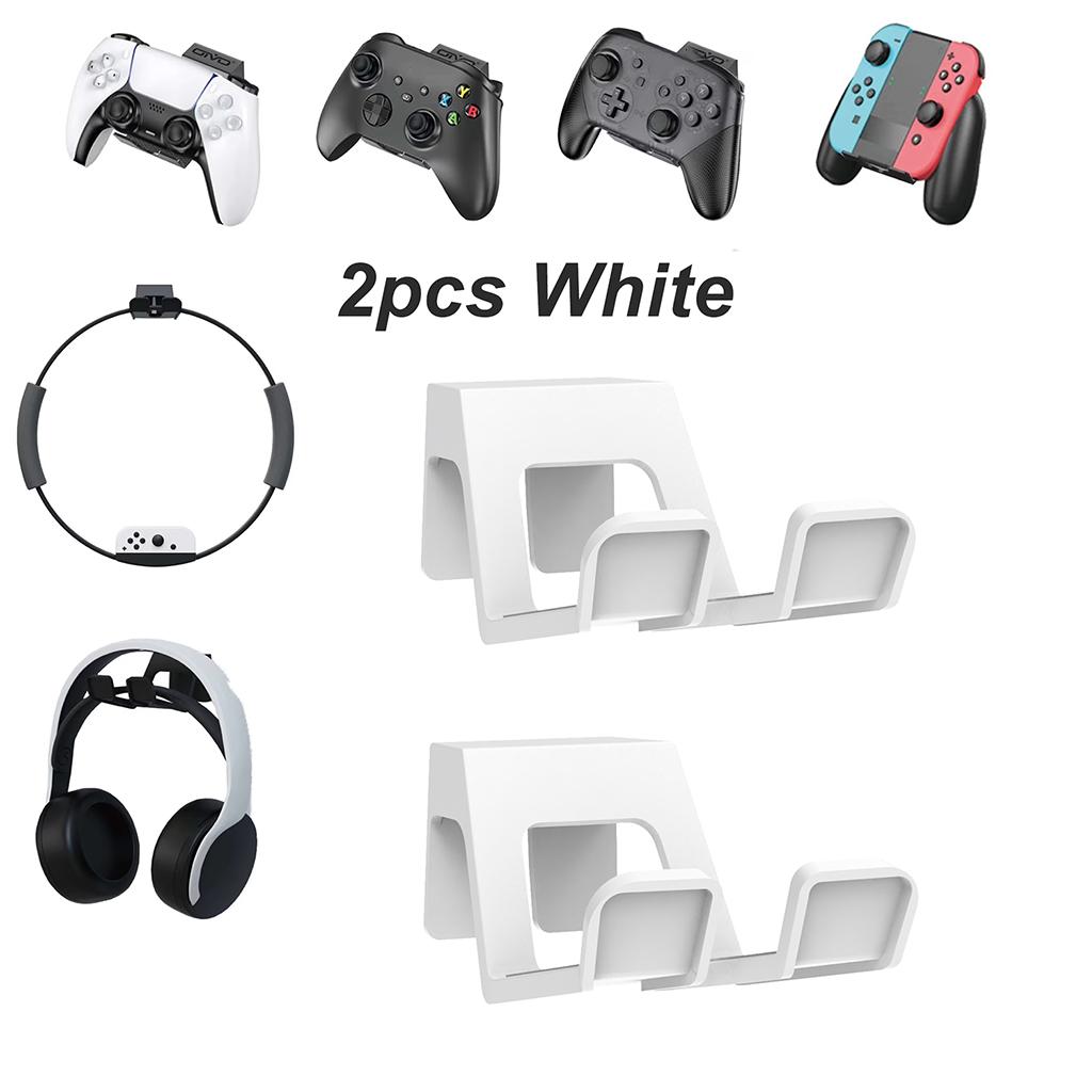 Universal Game Controller Wall Mount Holder, 2-Pack Adhesive Gamepad Storage Organizer, Fits Ps5/ps4/switch/xbox-One, Space-Saving Design