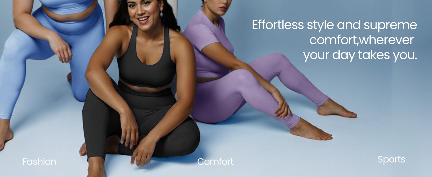 Outdoor&sports YOLIX Workout Leggings for Women - High Waisted Yoga Pants Tummy Control Compression for Running