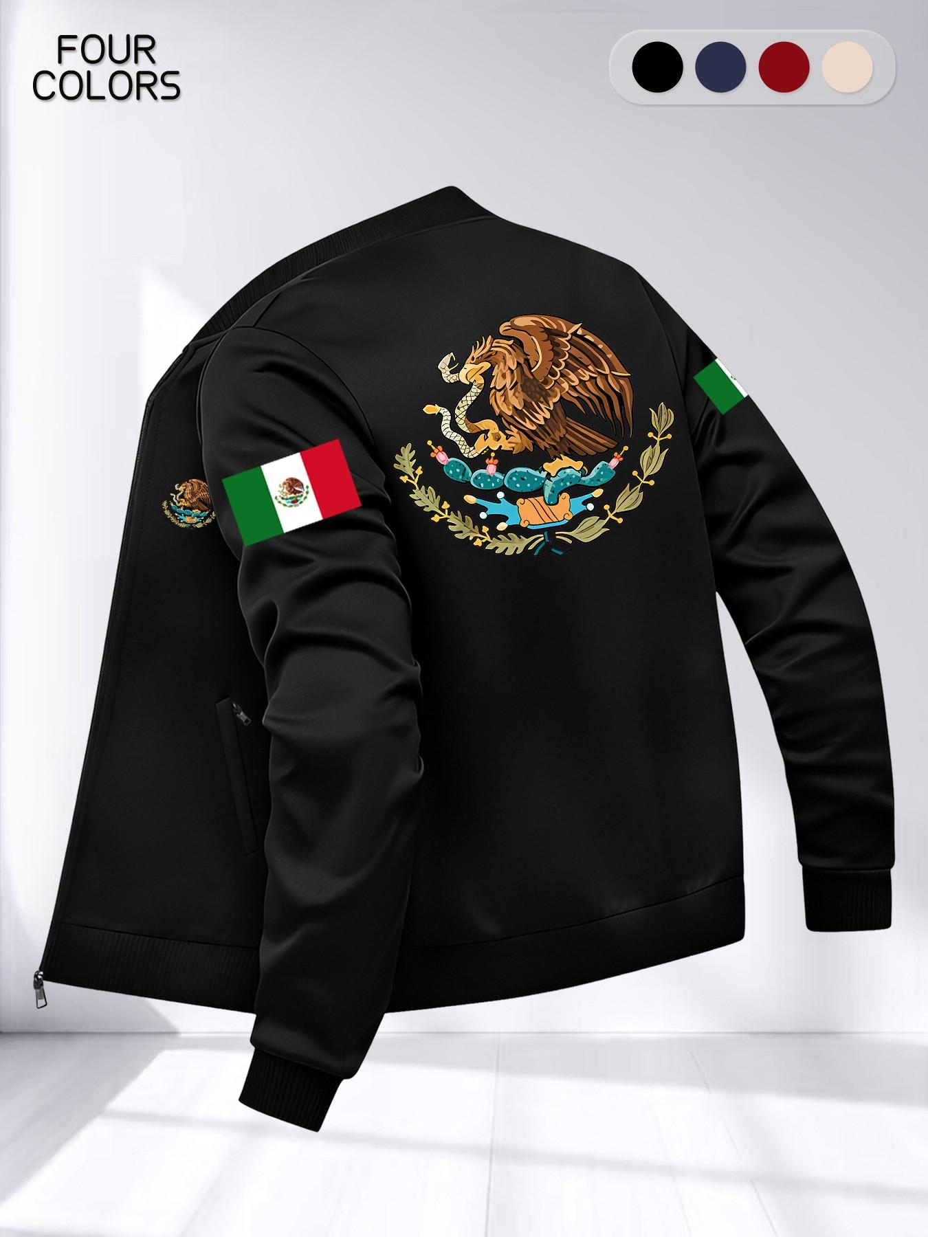 Men's Mexican Style Casual Jacket, Fashion Zipper Pocket Long Sleeve Outerwear, Durable Design for Daily Wear, Comfortable and Stylish Fit