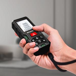 Mileseey D5T Laser Measure 165 Feet with 2 Bubble Levels ±1/16 inch Accuracy Unit Switching Backlit LCD Pythagorean Mode Supports Mobile App Laser Measurement Tool