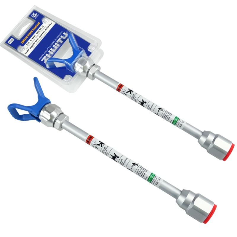 Silver Color Extended Rod Nozzle Gun + Solid Grip Seat, Durable Design, Ideal for Enhanced Performance, Perfect Addition to Your Setup