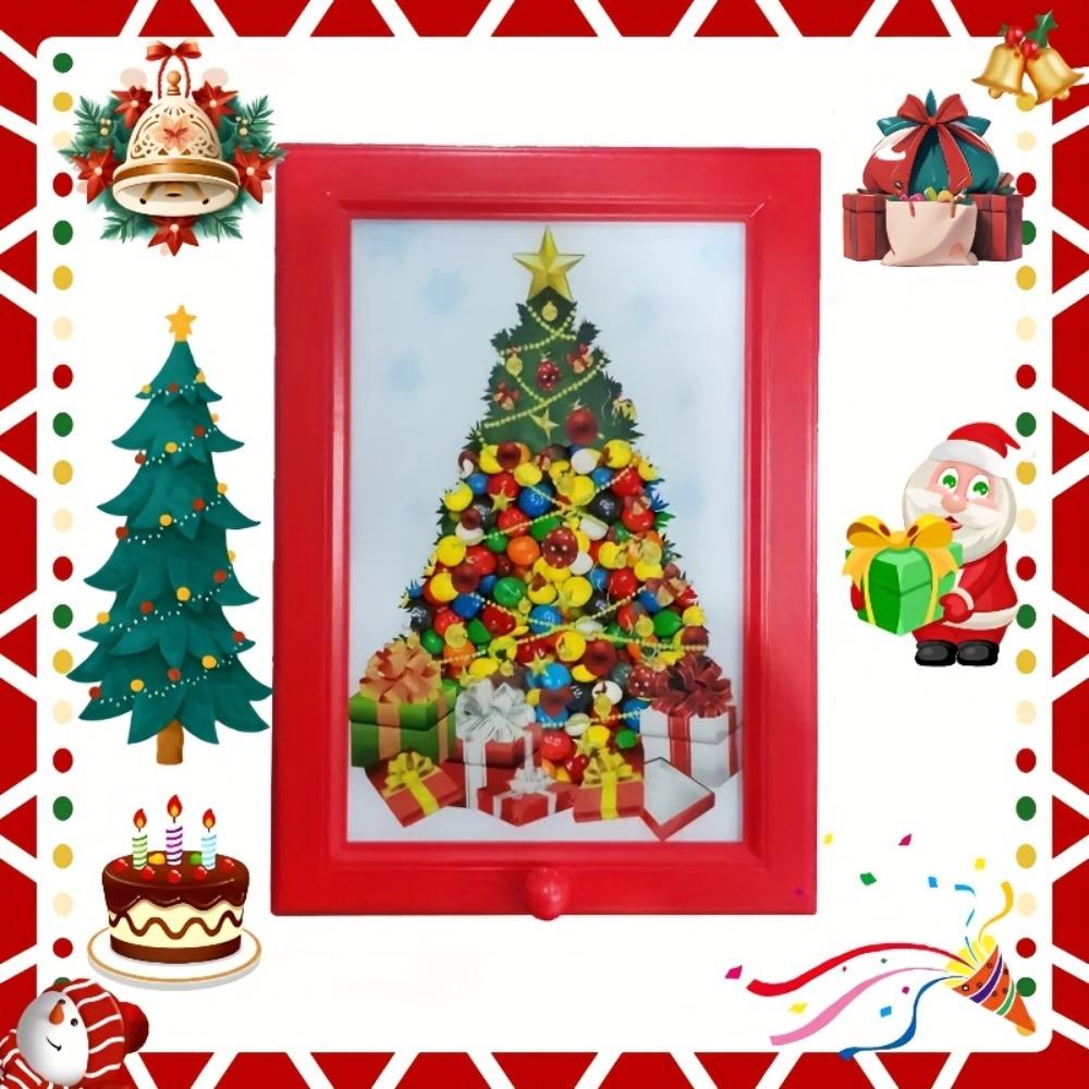 Candy dispenser, perfect Christmas gift candy distribution rack, square frame design, can be hung on the wall, equipped with candy distribution function