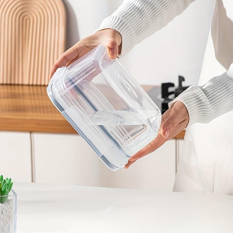 2-Piece Draining Basket Set, Square Food Storage Box, PP Material Reusable Refrigerator Organizer, Ideal for Onions, Herbs, Fruits, Eggs